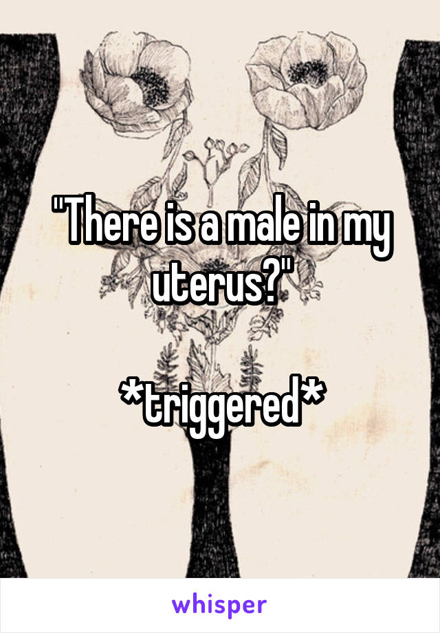 "There is a male in my uterus?"

*triggered*