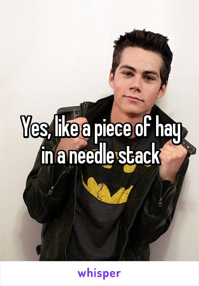 Yes, like a piece of hay in a needle stack