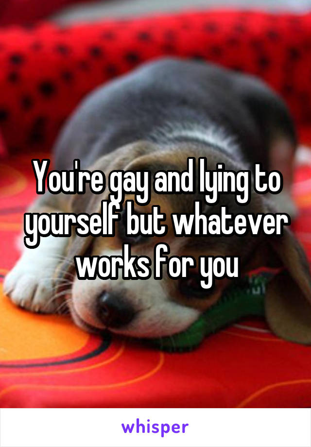 You're gay and lying to yourself but whatever works for you