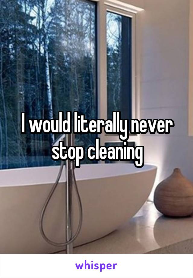 I would literally never stop cleaning