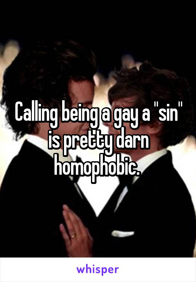 Calling being a gay a "sin" is pretty darn homophobic. 