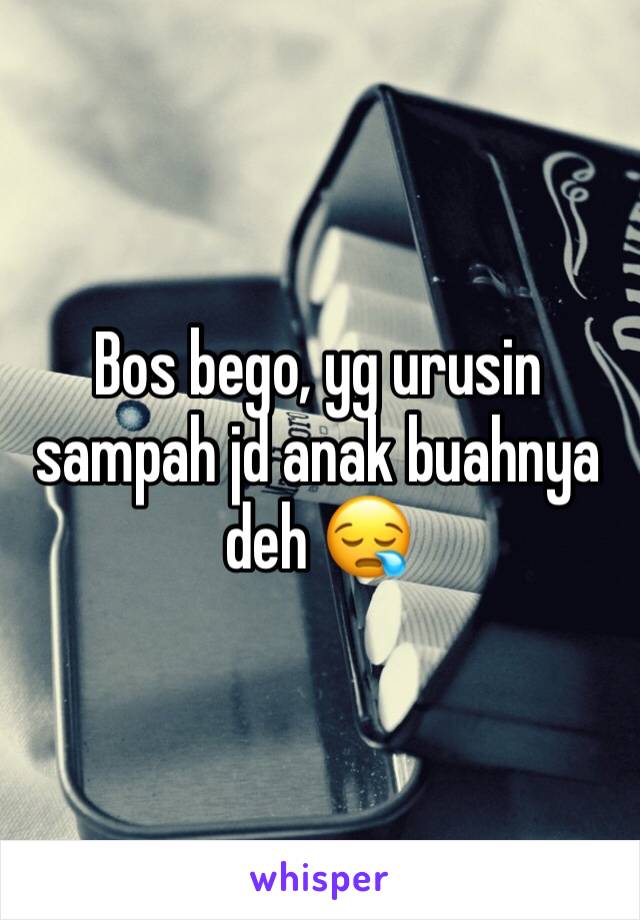 Bos bego, yg urusin sampah jd anak buahnya deh 😪