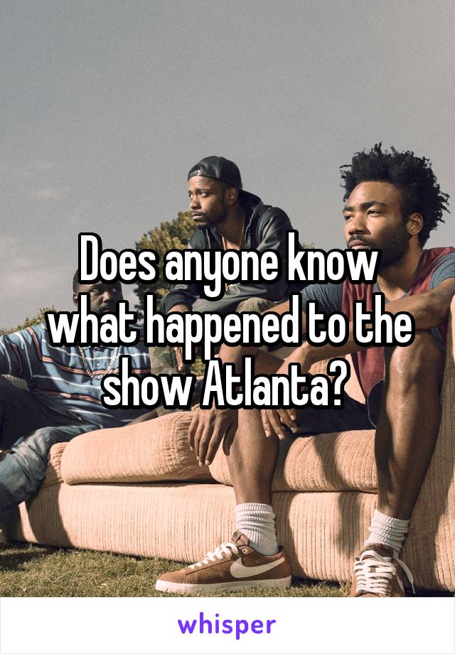 Does anyone know what happened to the show Atlanta? 