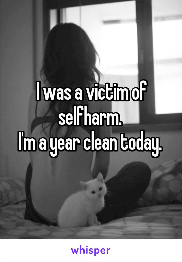 I was a victim of selfharm. 
I'm a year clean today. 
