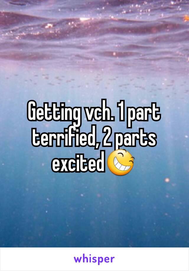 Getting vch. 1 part terrified, 2 parts excited😆