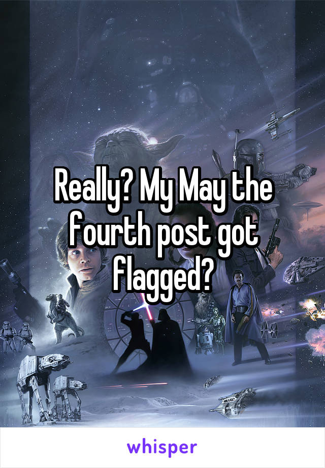 Really? My May the fourth post got flagged?