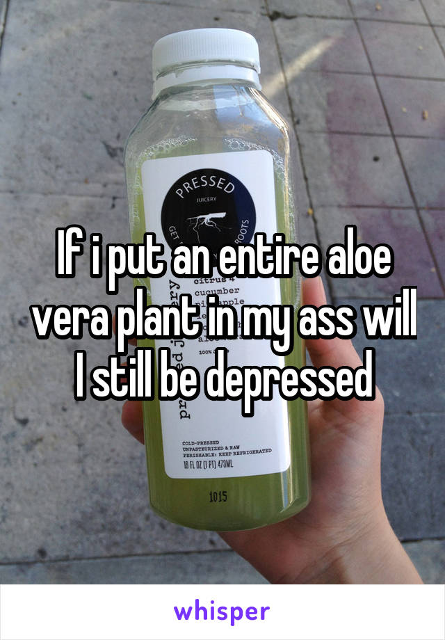 If i put an entire aloe vera plant in my ass will I still be depressed