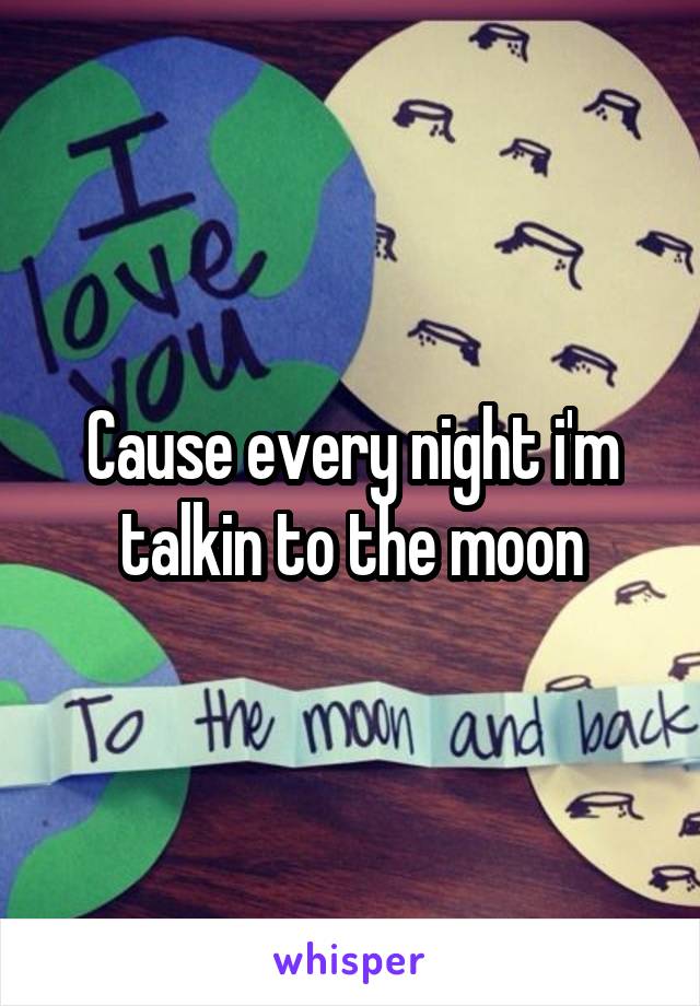 Cause every night i'm talkin to the moon