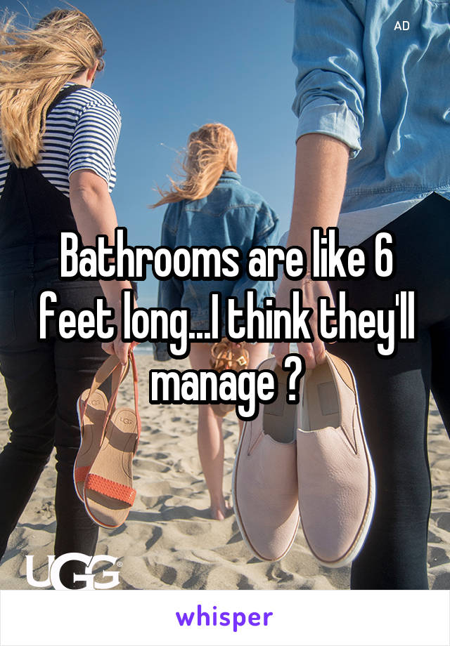 Bathrooms are like 6 feet long...I think they'll manage 😂
