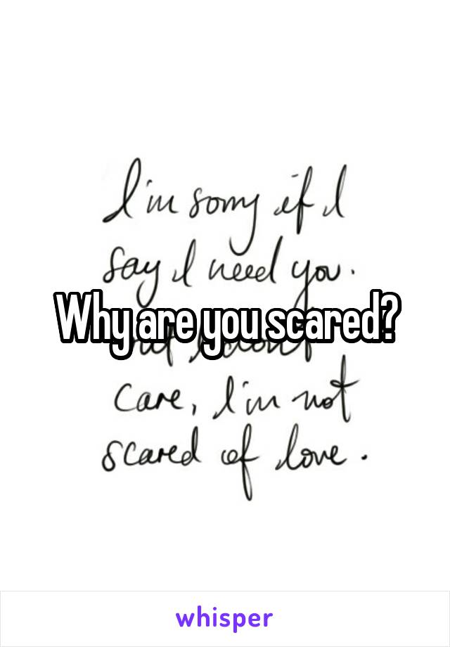 Why are you scared?