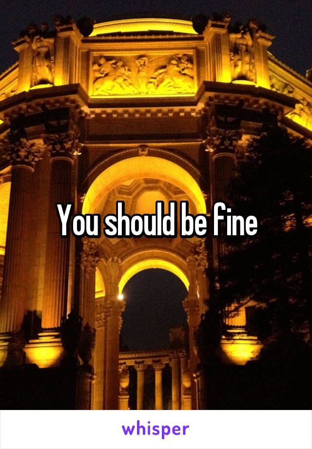 You should be fine