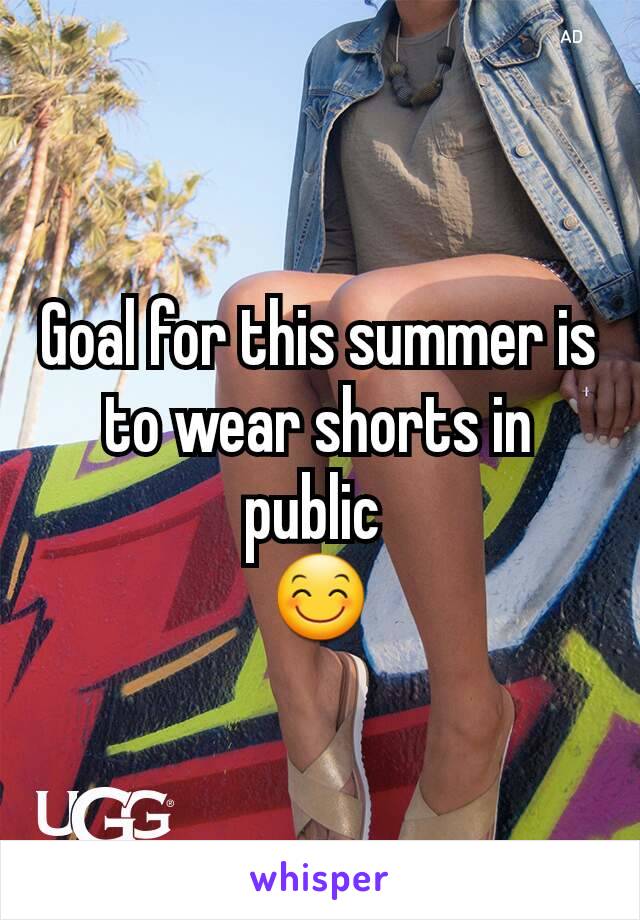 Goal for this summer is to wear shorts in public 
😊