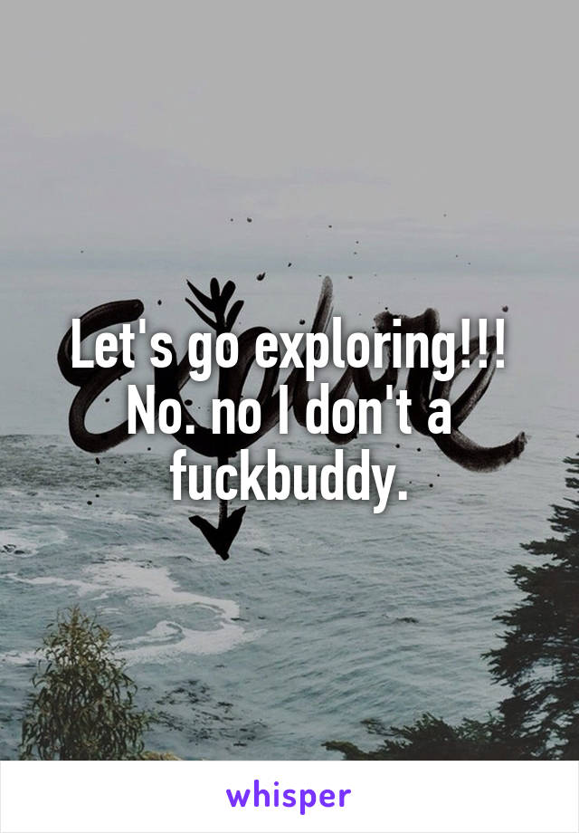 Let's go exploring!!!
No. no I don't a fuckbuddy.