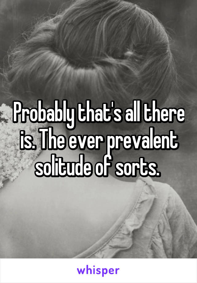 Probably that's all there is. The ever prevalent solitude of sorts. 