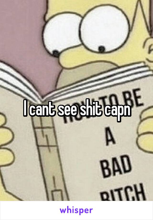 I cant see shit capn