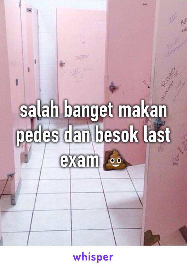 salah banget makan pedes dan besok last exam 💩