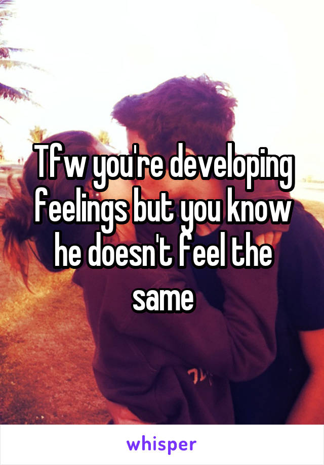 Tfw you're developing feelings but you know he doesn't feel the same