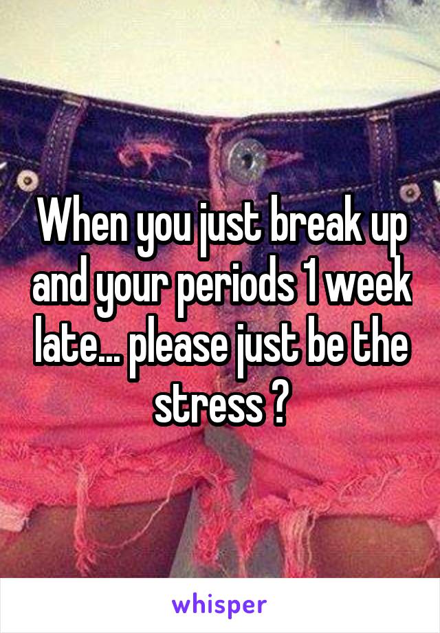 When you just break up and your periods 1 week late... please just be the stress 😔