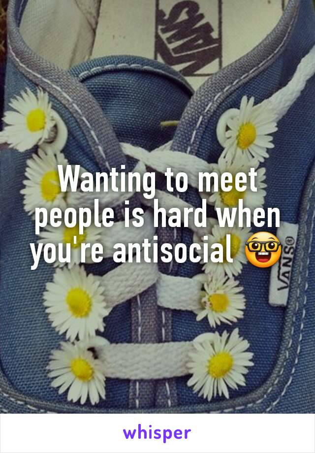 Wanting to meet people is hard when you're antisocial 🤓