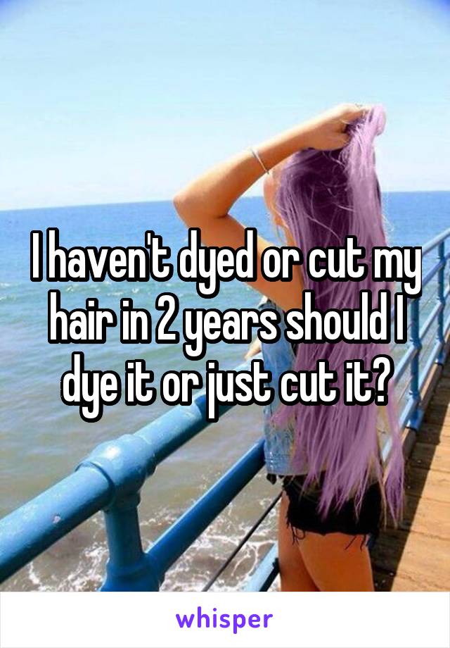 I haven't dyed or cut my hair in 2 years should I dye it or just cut it?