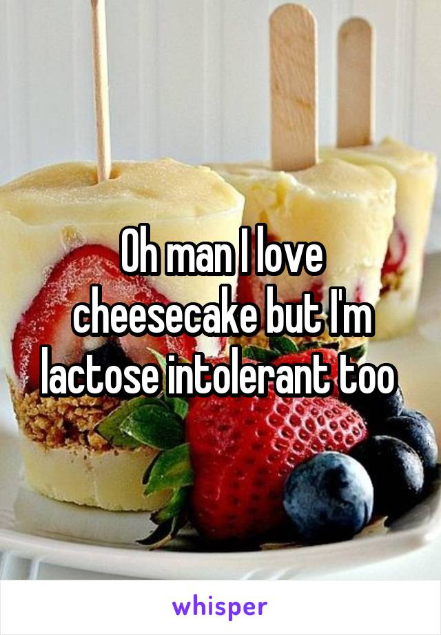 Oh man I love cheesecake but I'm lactose intolerant too 