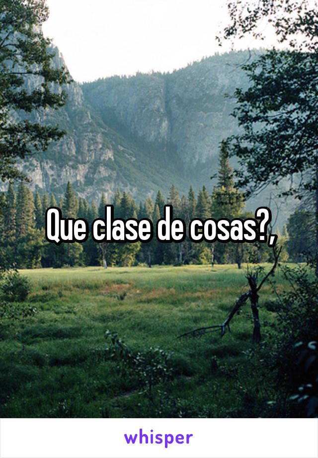 Que clase de cosas?,