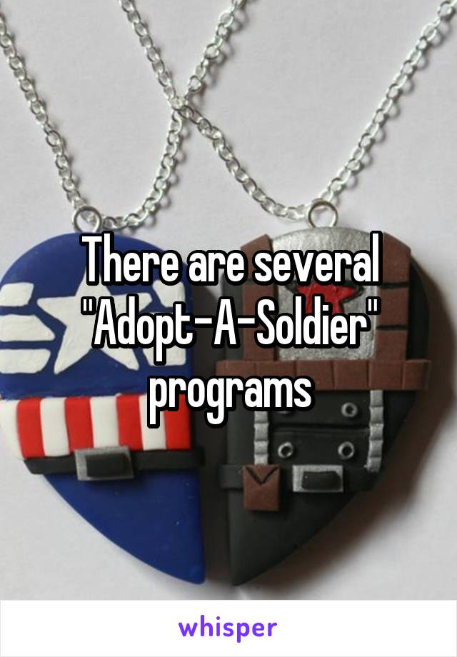 There are several "Adopt-A-Soldier" programs