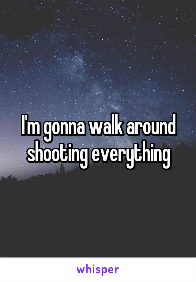 I'm gonna walk around shooting everything