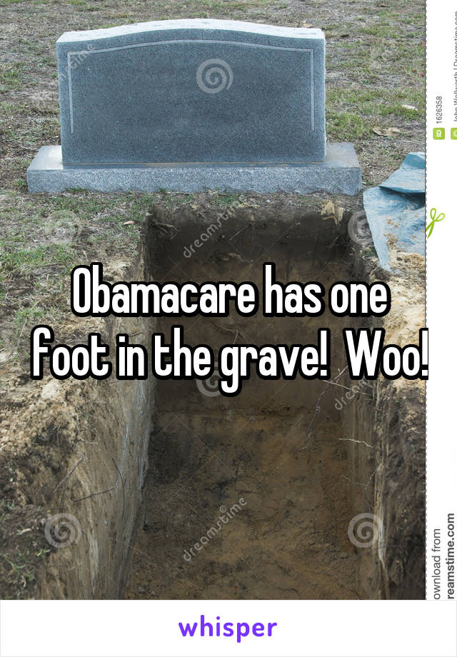 Obamacare has one foot in the grave!  Woo!