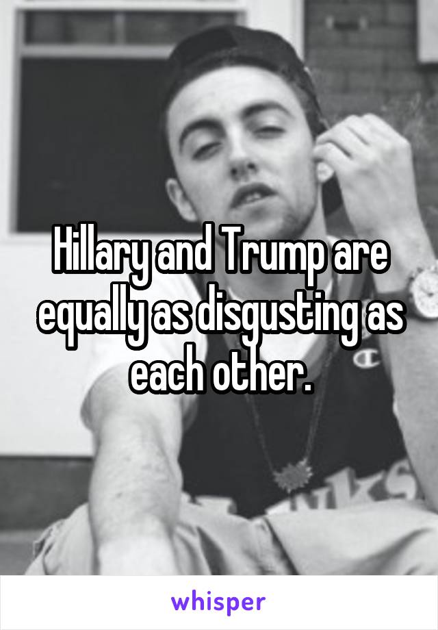 Hillary and Trump are equally as disgusting as each other.