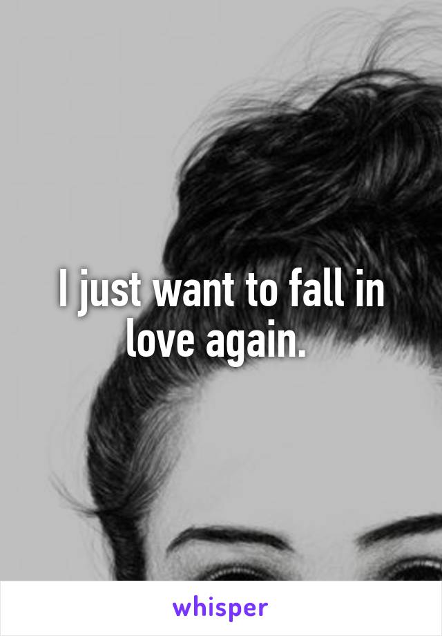 I just want to fall in love again. 