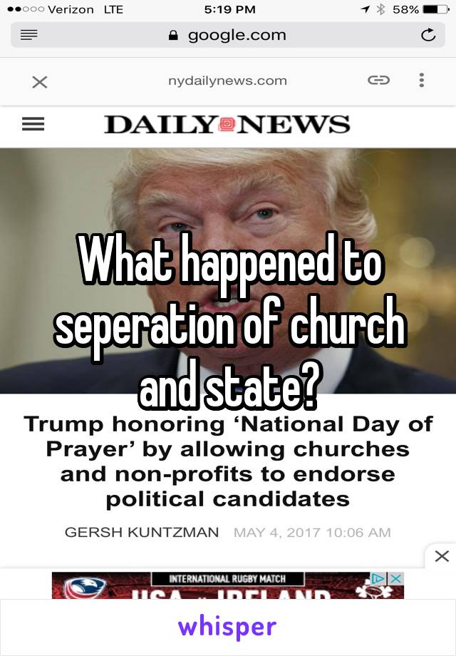 What happened to seperation of church and state?