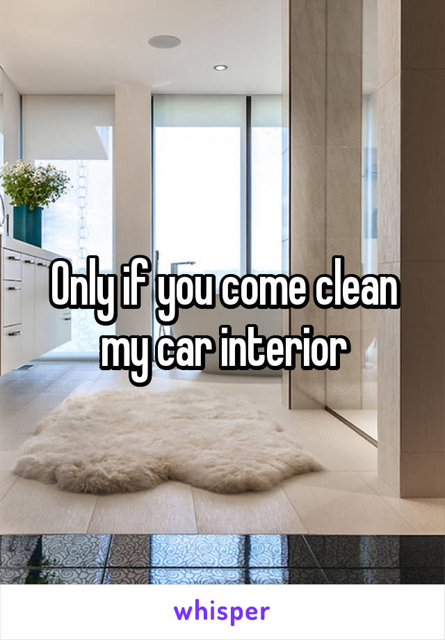 Only if you come clean my car interior