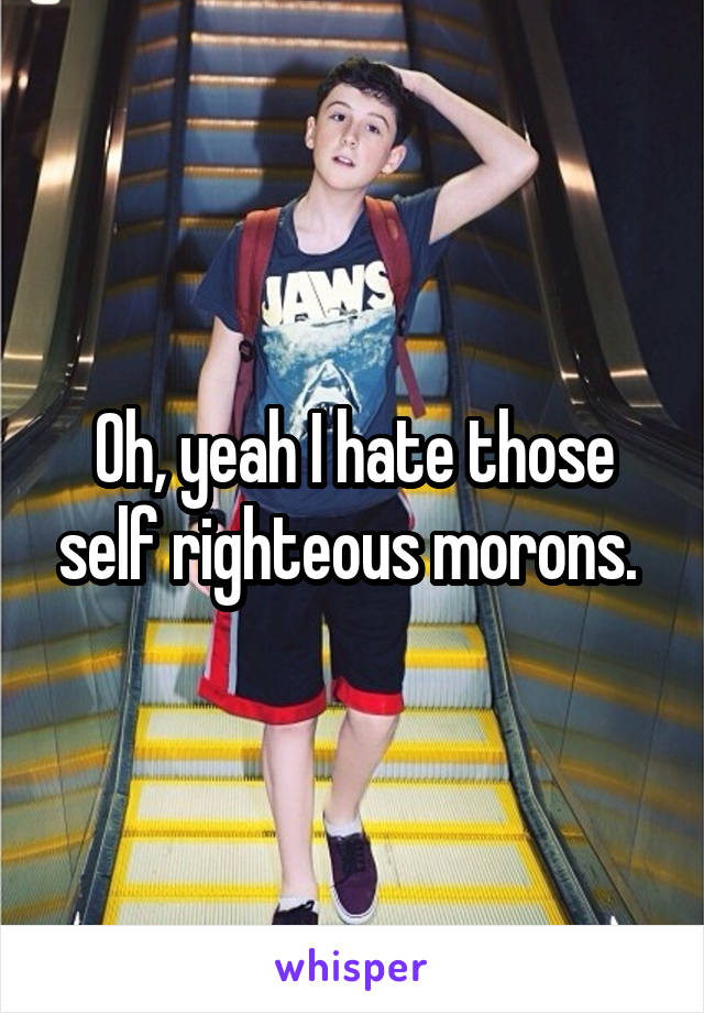 Oh, yeah I hate those self righteous morons. 