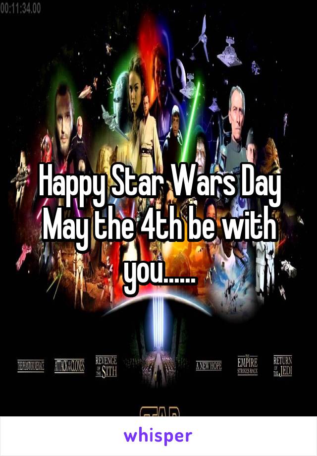 Happy Star Wars Day
May the 4th be with you......