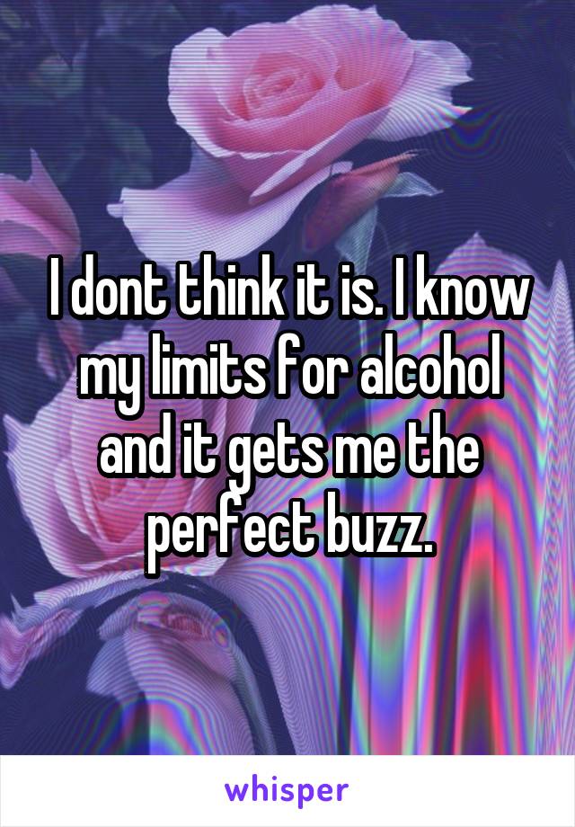 I dont think it is. I know my limits for alcohol and it gets me the perfect buzz.