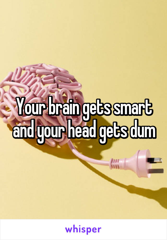 Your brain gets smart and your head gets dum