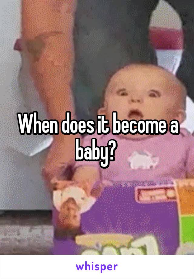 When does it become a baby? 