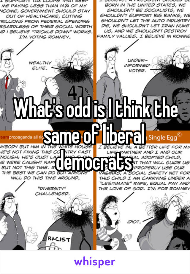 What's odd is I think the same of liberal  democrats 