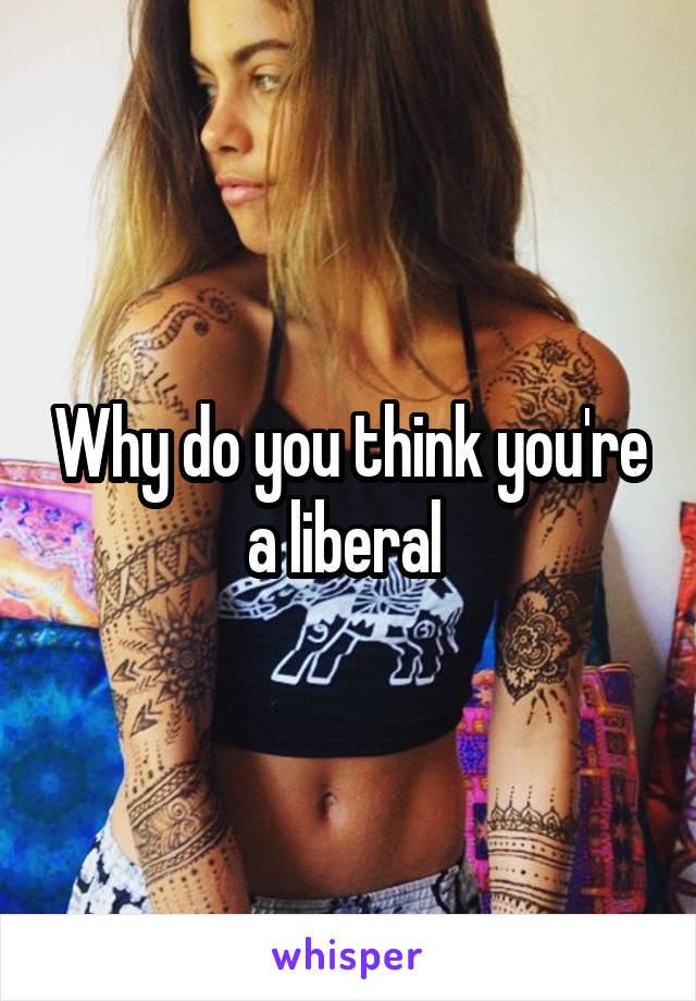 Why do you think you're a liberal 