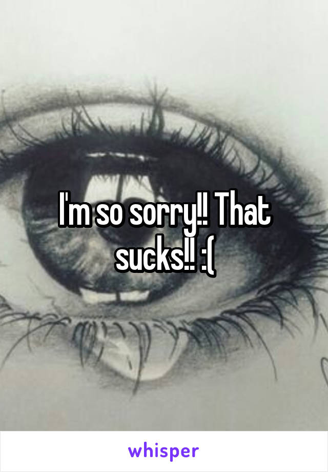 I'm so sorry!! That sucks!! :(