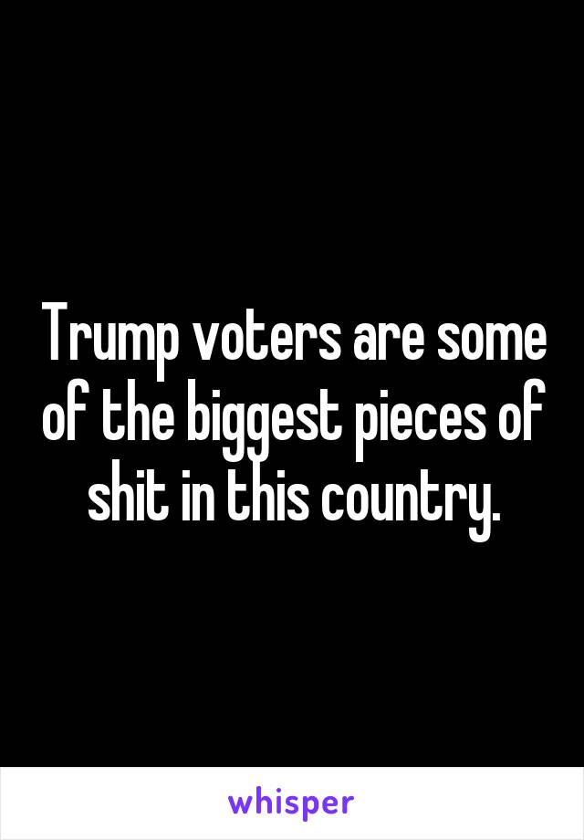 Trump voters are some of the biggest pieces of shit in this country.