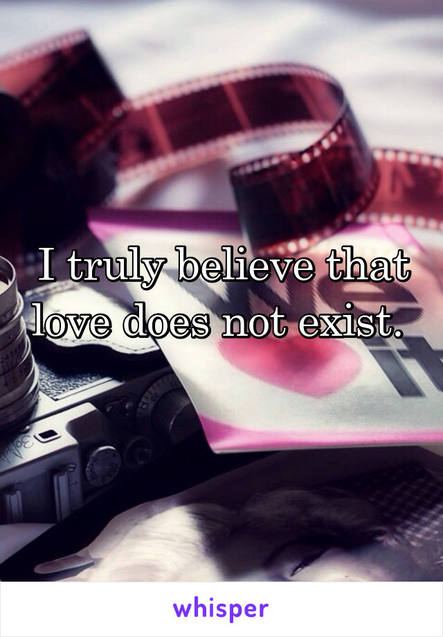 I truly believe that love does not exist.  