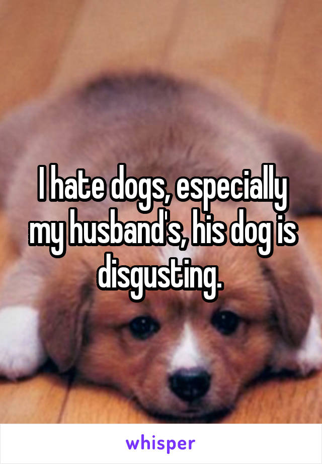 I hate dogs, especially my husband's, his dog is disgusting. 