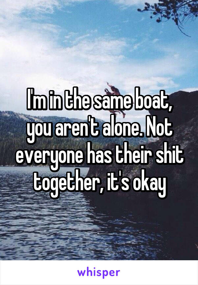 I'm in the same boat, you aren't alone. Not everyone has their shit together, it's okay