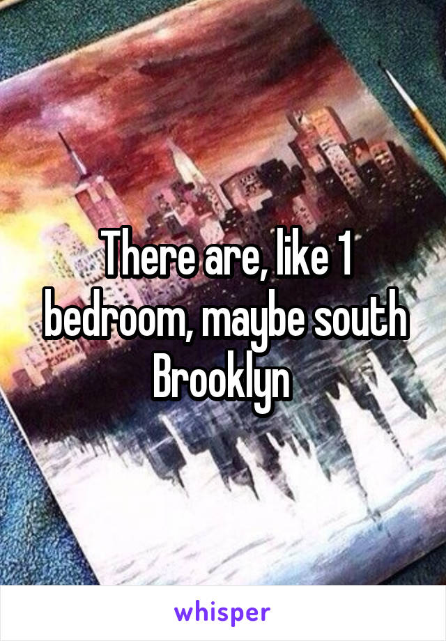 There are, like 1 bedroom, maybe south Brooklyn 
