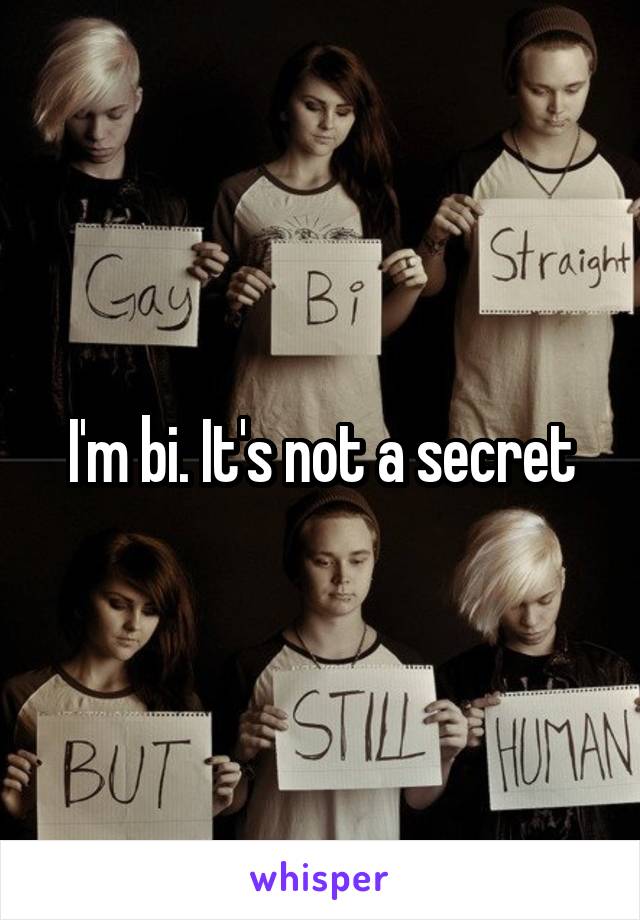 I'm bi. It's not a secret
