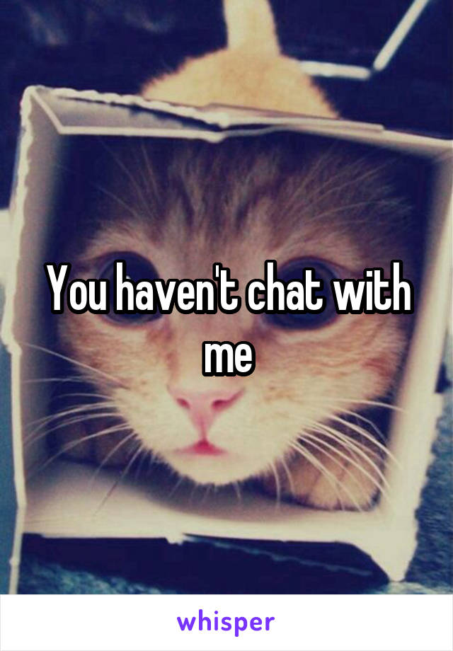 You haven't chat with me