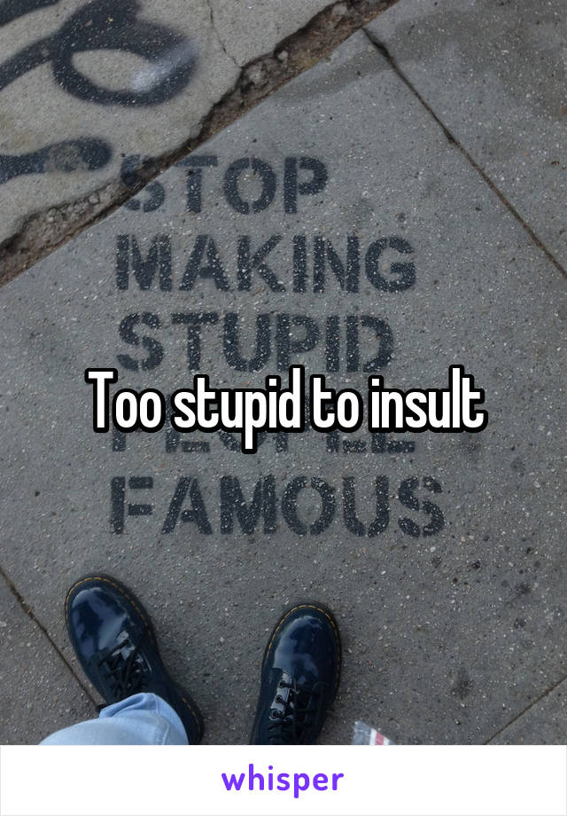 Too stupid to insult