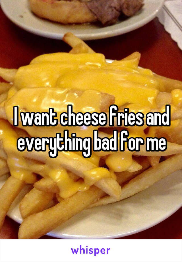I want cheese fries and everything bad for me